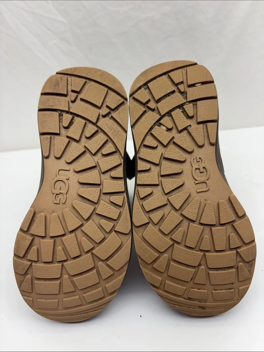 UGG Kids Brown and Tan Winter Booties, size 11 for toddler boy, box 74